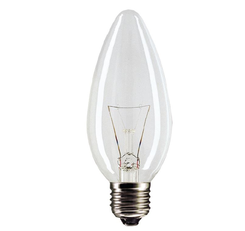 ЛАМПА Philips В35 40W Е27 свеча прозрачная