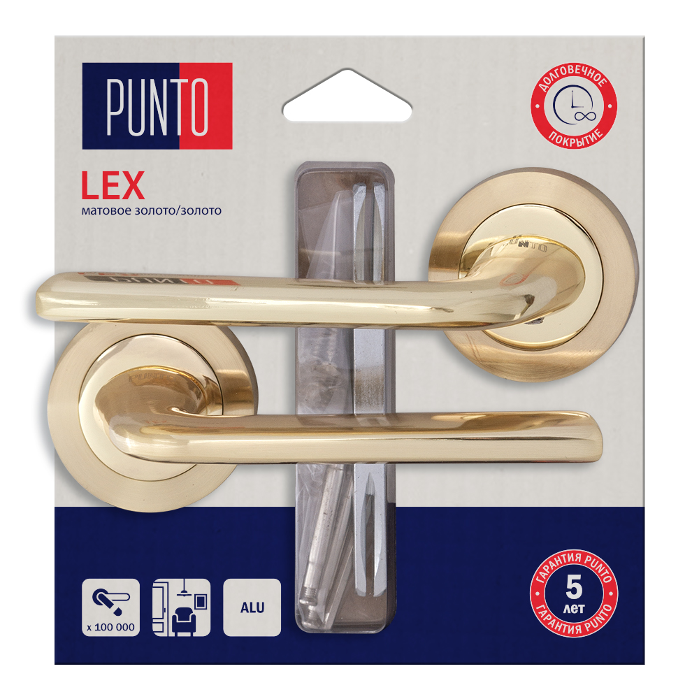 Ручка раздельная Punto Lex LM/A R.TLK52. SG/GP мат.золото/золото 45587