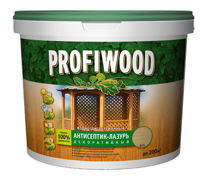 PROFIWOOD Антисептик-Лазурь декоративный В/Д Тик 2,5 кг 6616