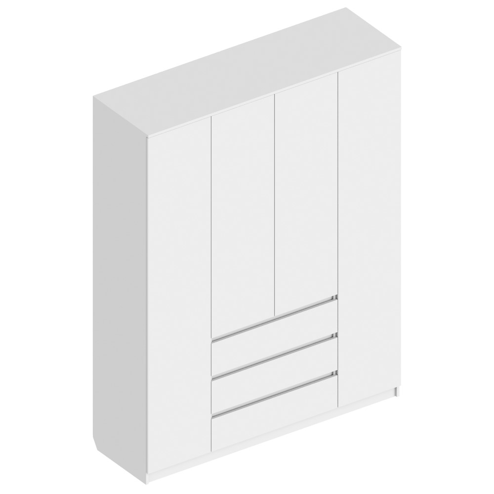 "Бьянко" Шкаф 4-ств. с 3 ящиками