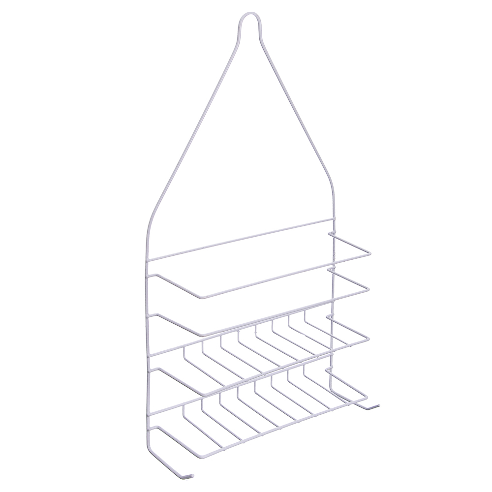 Полочка навесная д/ванной комнаты, двухъярусная, металл, ПВХ покрые, 25*8*45,5см