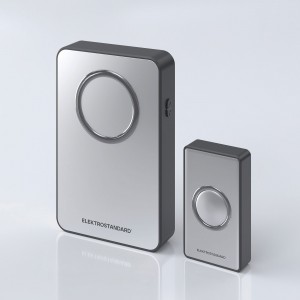 Elektrostandard Звонок беспроводной DBQ27 27х90х140 серебр/чер IP20 38мел радиус дейс 100м