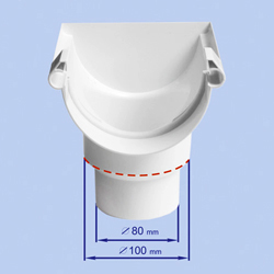Мурол Белая Воронка желоба универсальная центральная 80/100мм 