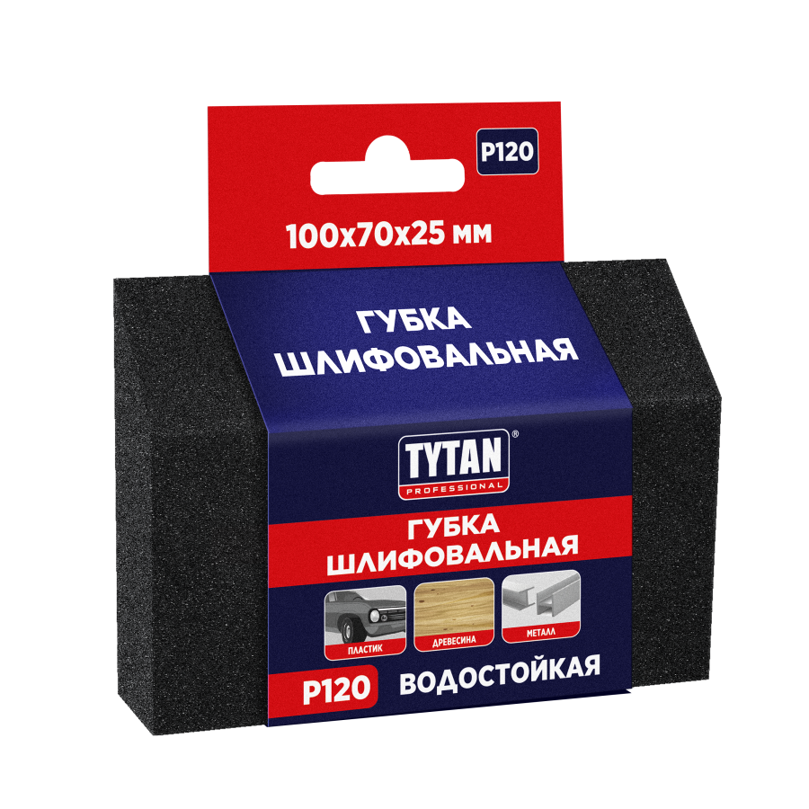TYTAN Professional Губка шлифовальная четырехсторонняя угловая Р60 100*80*25