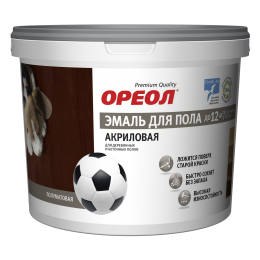 ЭМАЛЬ "ОРЕОЛ" АКРИЛ полуматовая ЗОЛОТИСТО-КОРИЧ. ДЛЯ ПОЛА 0,9КГ 7412