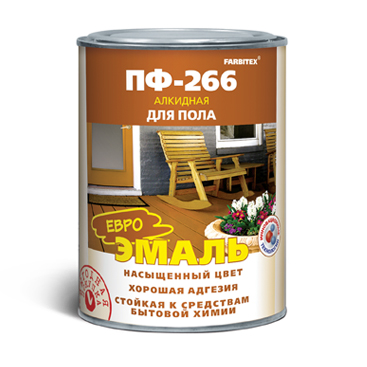 Эмаль алкидная ПФ-266 золотистый (0.8 кг) FARBITEX