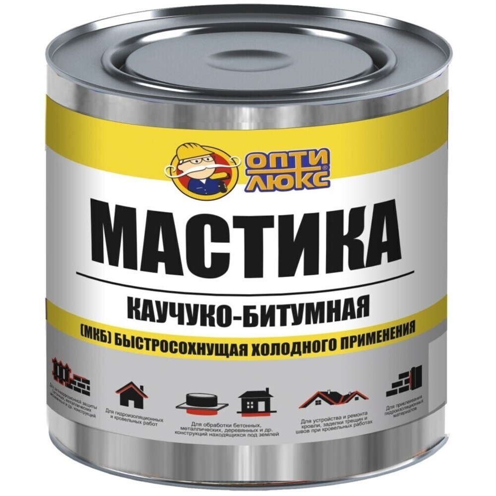 ИЖСИНТЕЗ ОПТИЛЮКС Мастика каучуко-битумная МКБ, 1,8кг