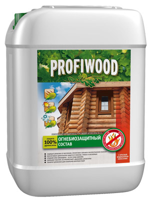 PROFIWOOD Огнебиозащитный состав 1гр.,5л раствор водный концентрат для дерева ГОСТ 28815-96