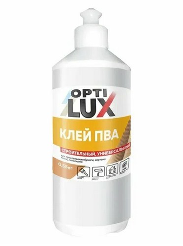 КЛЕЙ ПВА "Опилюкс/Оптимакс" строительный ,универсальный 0,5 КГ 