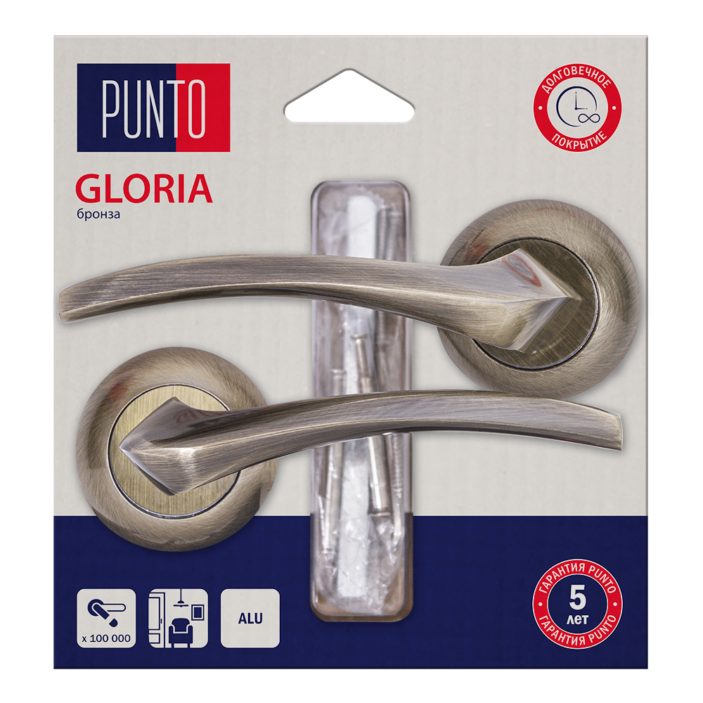 Ручка раздельная Punto Gloria/HD LM/A R TL54 ABG-6 бронза 45573
