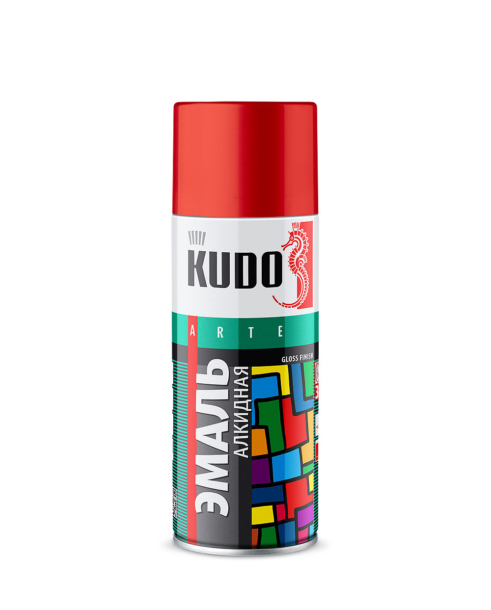 KUDO Эмаль -Аэрозоль " KU-1002"унивесальная черная гланц. 0.52мл