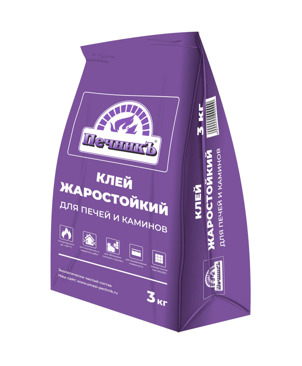 Клей жаростойкий для печей и каминов "ПЕЧНИКЪ" 3кг