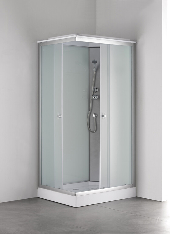 Душевая кабина Loranto 100*80*2150прав. бел.зад.стекло, под.низк, мат.стек 4мм CS-5180-13RF