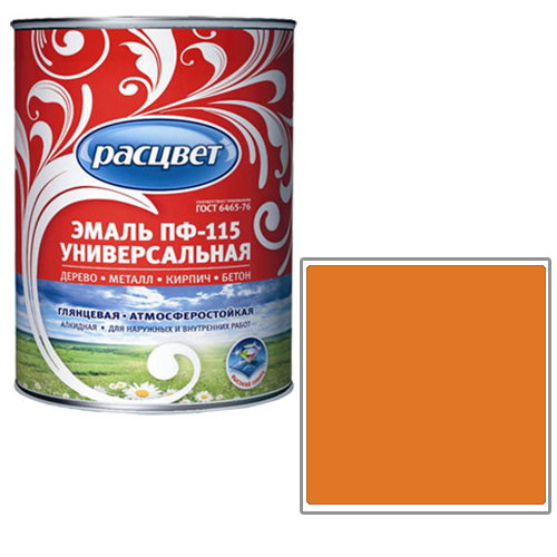 ЭМАЛЬ Универсальная "РАСЦВЕТ" ОРАНЖЕВАЯ 0,9КГ 4156 7323