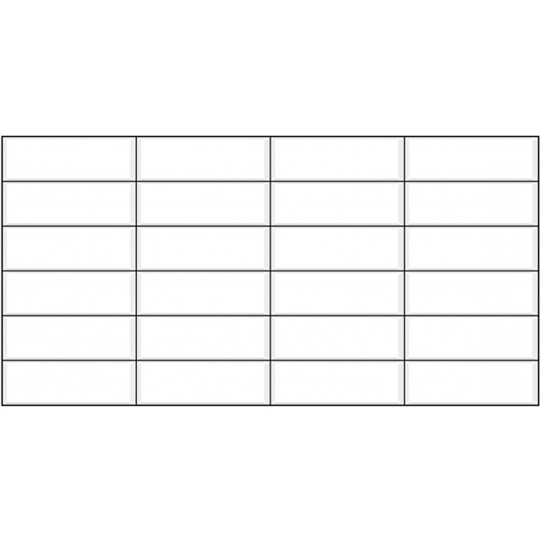 Панель стеновая ПВХ "ГРЕЙС" Плитка Белая черный шов (955*480 мм)