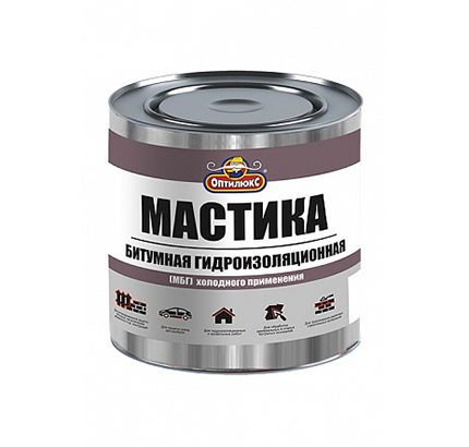 ИЖСИНТЕЗ ОПТИЛЮКС Мастика битумная гидроизолирующая МБГ, 1,8кг