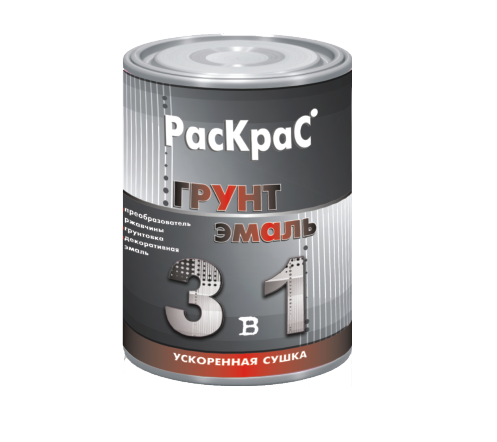 РасКрас ГРУНТ-эмаль 3в1 белая 1,9кг Ускоренная сушка