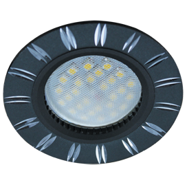 Ecola DL3184 MR16 GU5.3 свет-к встр.литой черный/алюм. FB1610EFF