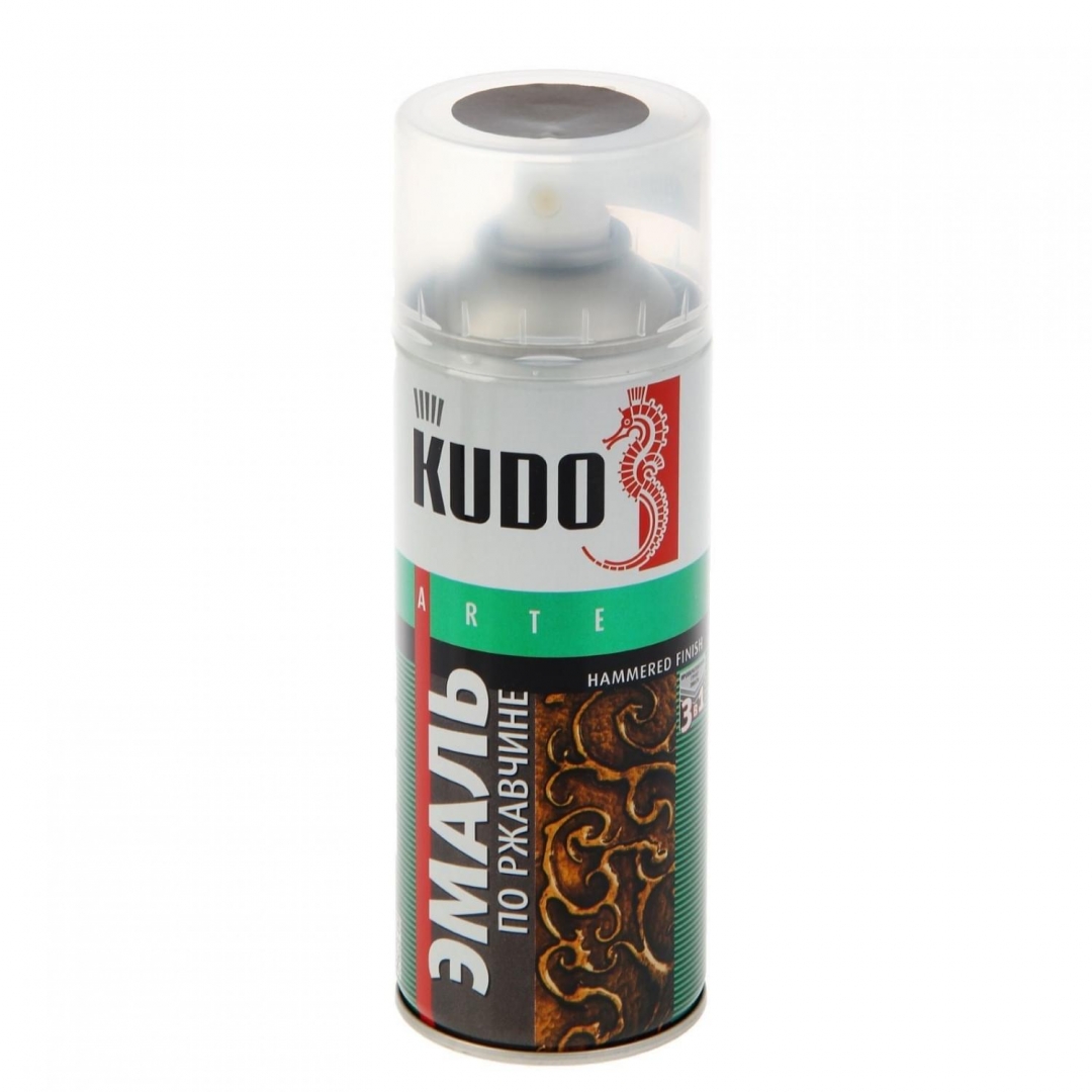 KUDO Эмаль -Аэрозоль " KU-3009"молотковая черно-бронзовая 0.52мл