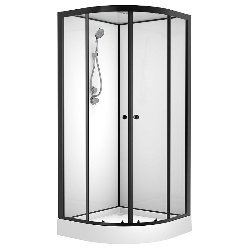 Душевая кабина Loranto NEO 90*90*205 черный/прозрачн., поддон низк., CS-22109