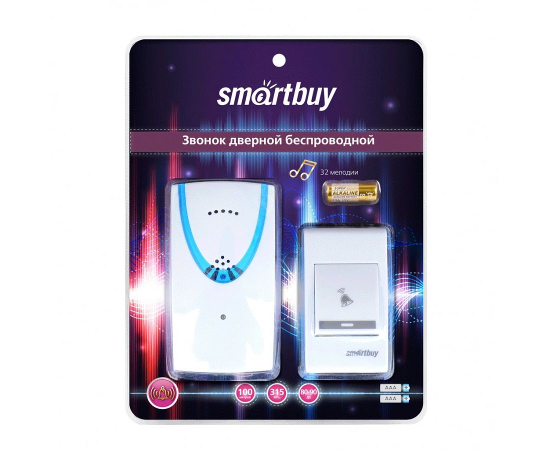 Звонок беспров.SmartBuy 100м 32 мелодии