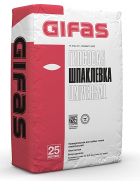 GIFAS Шпаклёвка универс. на гипс.основе UNIVERSAL 25кг