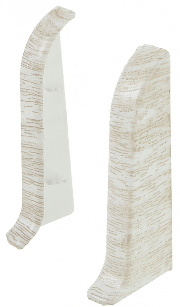 Ясень белый Заглушки для плинтуса (пара) "ИДЕАЛ ОПТИМА" 