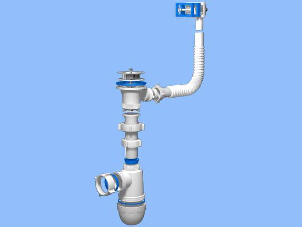 С0140 Сифон Ани 1,5" с переливом(большой)