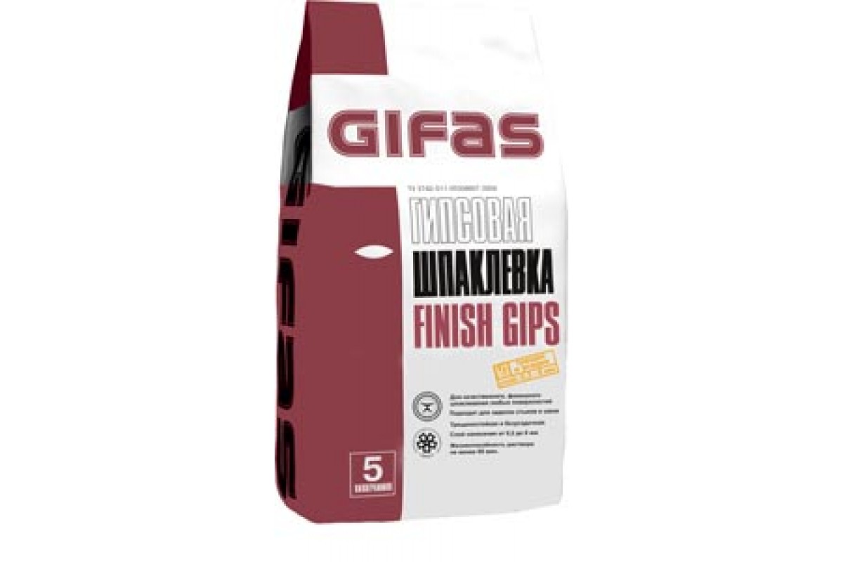 GIFAS Шпаклёвка универс. на гипс.основе FINISH GIPS 4кг