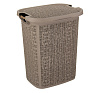 Корзина д/белья пласт.30л Бязь 360*290*445мм Французский серый М2622. 