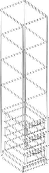 "Александрия" ДА-06 Пенал с 3 ящ. "Александрия" ДА-06 Пенал с 3 ящ..