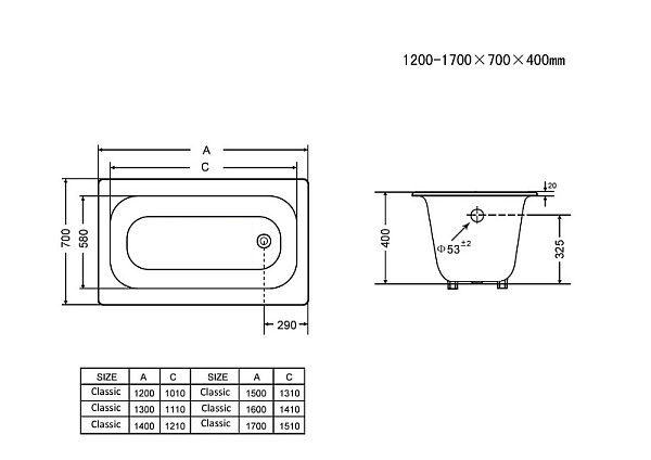 GoldMan Classic 170*70*40 ванна чугун с ножками, без ручек GoldMan Classic 170*70*40 ванна чугун с ножками, без ручек.