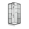 Душевая кабина Loranto NEO 90*90*215 б/крыши, черный/прозр., поддон низк., CS-3008ТМ/W-90L. 