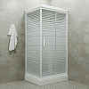 Душевая кабина Квадро 100*80 А" прямоуг.низ.поддон, белый, Полосы, две двери. 