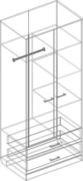 "Милана" Шкаф 2ств с 2 мя ящиками "Милана" Шкаф 2ств с 2 мя ящиками.